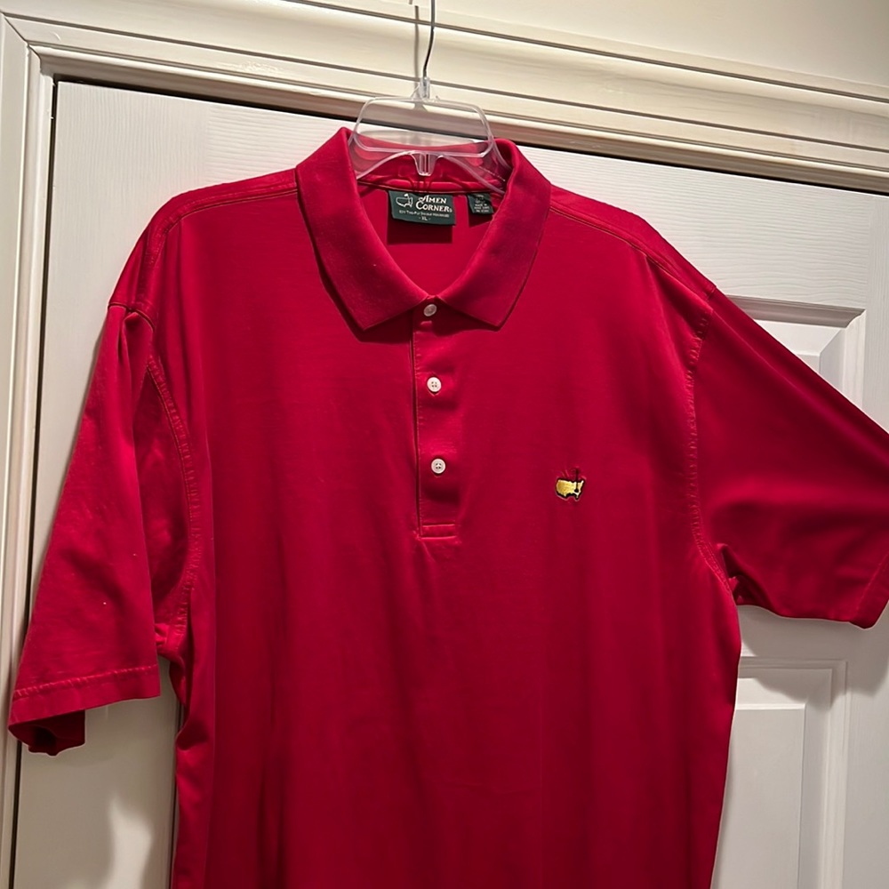 100% cotton men’s Masters Golf polo! True red.
